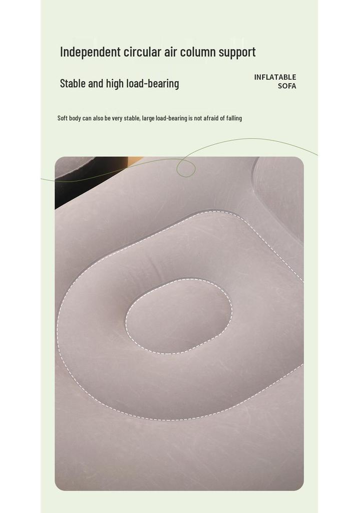 Inflatable Flocked Sofa Bed with Air Cushion for Outdoor Use
