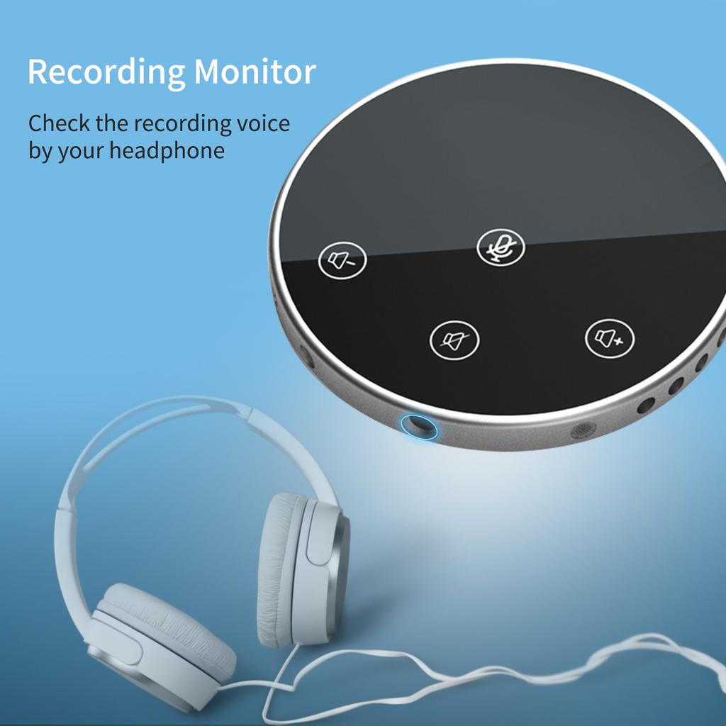 Desktop USB Conference Speakerphone Microphone 360 Degrees  Omnidirectional Condenser Plug & Play PC Computer Mic with