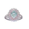 Luxurious Silver Color Trendy Rings for Women Shining Metal Inlaid Pink Zircon White Stones Wedding Rings Bridal Jewelry