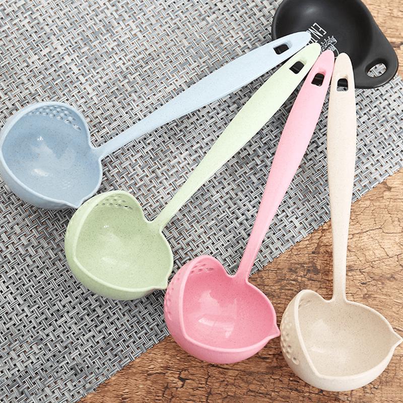 Dual-Use Wheat Straw Soup Ladle & Strainer