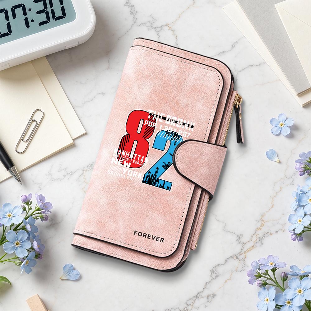 Stylish New York Themed Long Wallet Portable Multi Slot Casual Purse for Daily Use