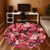 1pc Floral Pattern Round Chair Mat Area Rug - Non-Slip, Floor Mat for Office, Bedroom, and Indoor Decor C1125008