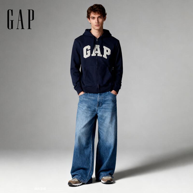 Gap Unisex Logo Fleece Zip Hoodie