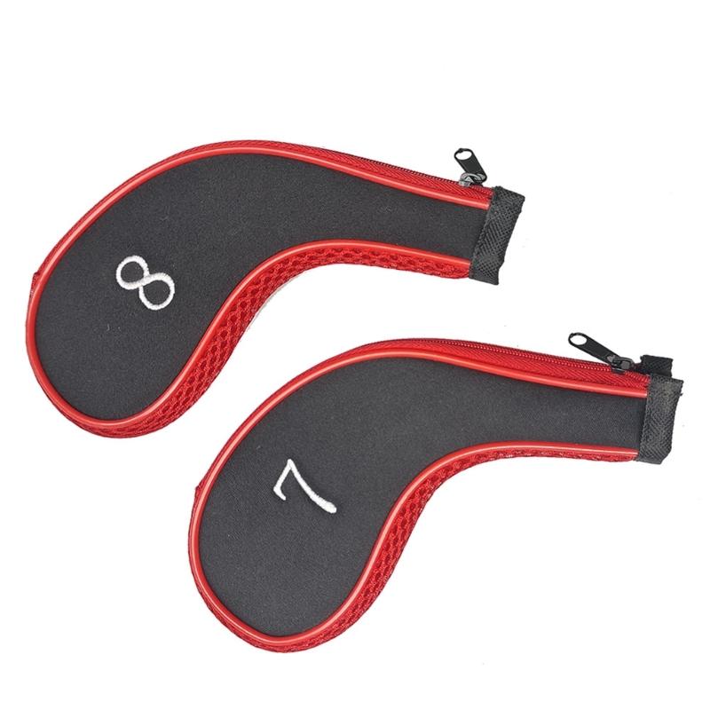 10Pcs Mesh Fabric Golf Head Cover Golfs Club Head Golf Wedges Cover with Number