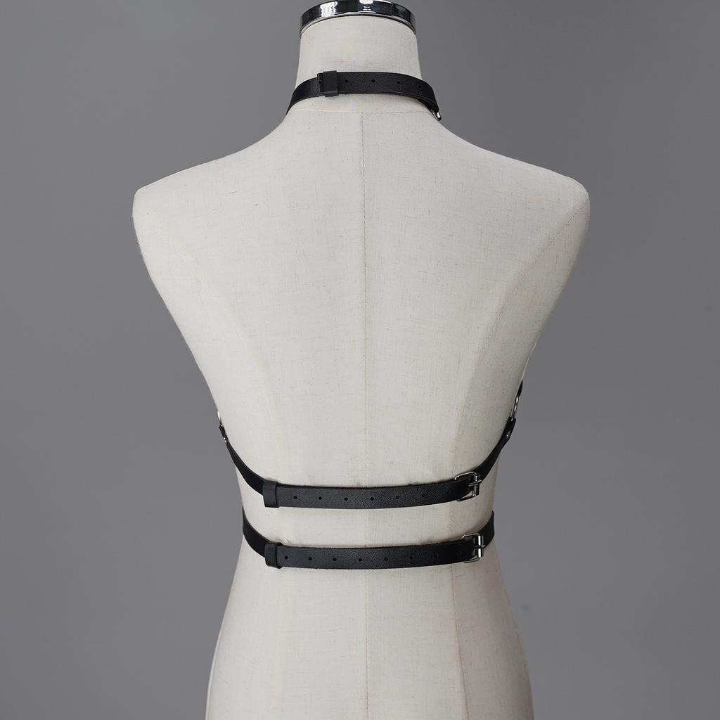 Women's Fashion Body Harness Faux Leather Adjustable Belt Punk Gothic Outfit Clubwear
