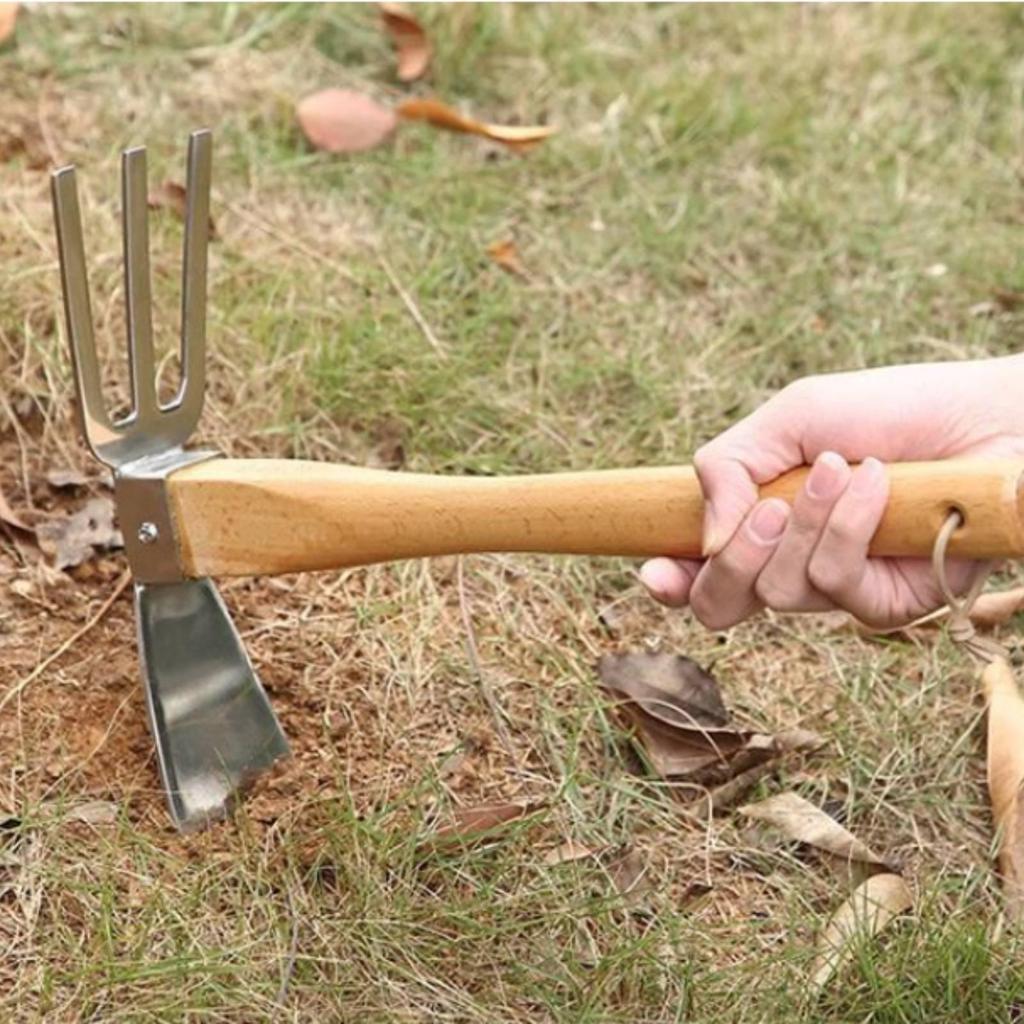2in1 Hoe Rake Versatile Garden Lightweight for Soil Loosening, Undesirable Vegetation