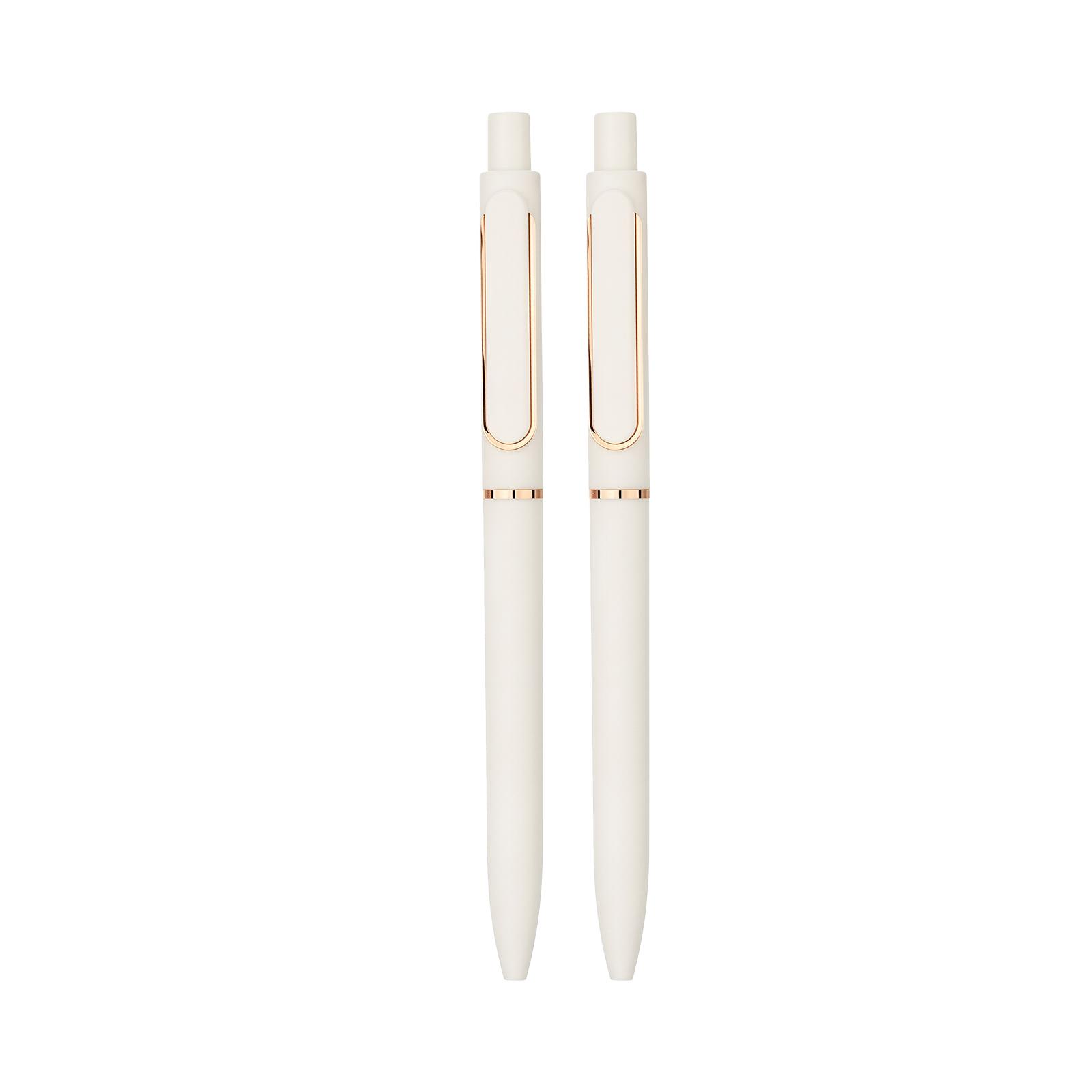 

Retractable Ballpoint Pen Set Smooth Writing Refillable Office School Supplies with Metal Clip Pack of 2 for Everyday Use One Size білий