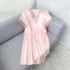 Special Offer Silk Nightdress Pajamas Women's Spring and Summer Thin Ice Silk Nightdress Pullover Dress Silk Mid Length Long Length