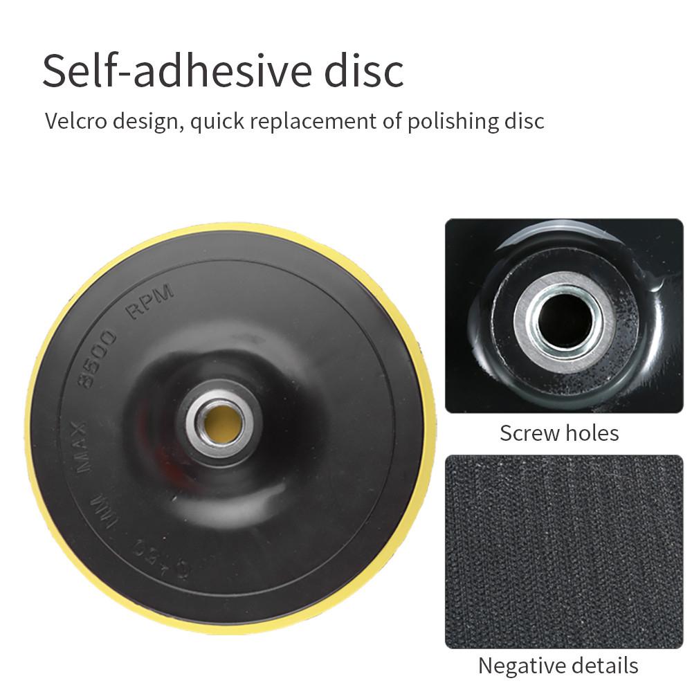 7Pcs 7"Car Polishing Pads Woolen Buffer Adhesive Backer Pad Waxing Compound Tool