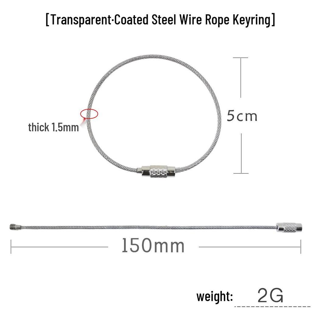 Rainbow Coated Steel Wire Keyring: Multi-Purpose Stainless Steel Snap Hook
