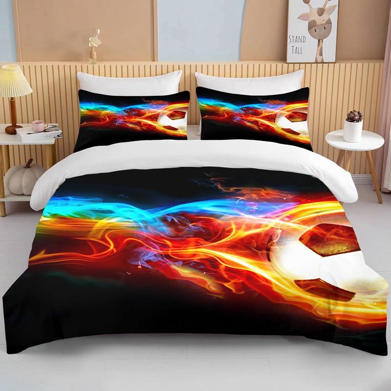 Cool Football Soccer 3D Bedding Set Duvet Cover Pillowcases Comforter Bed Linen Room Decor For Boys Gift Twin Queen King Size