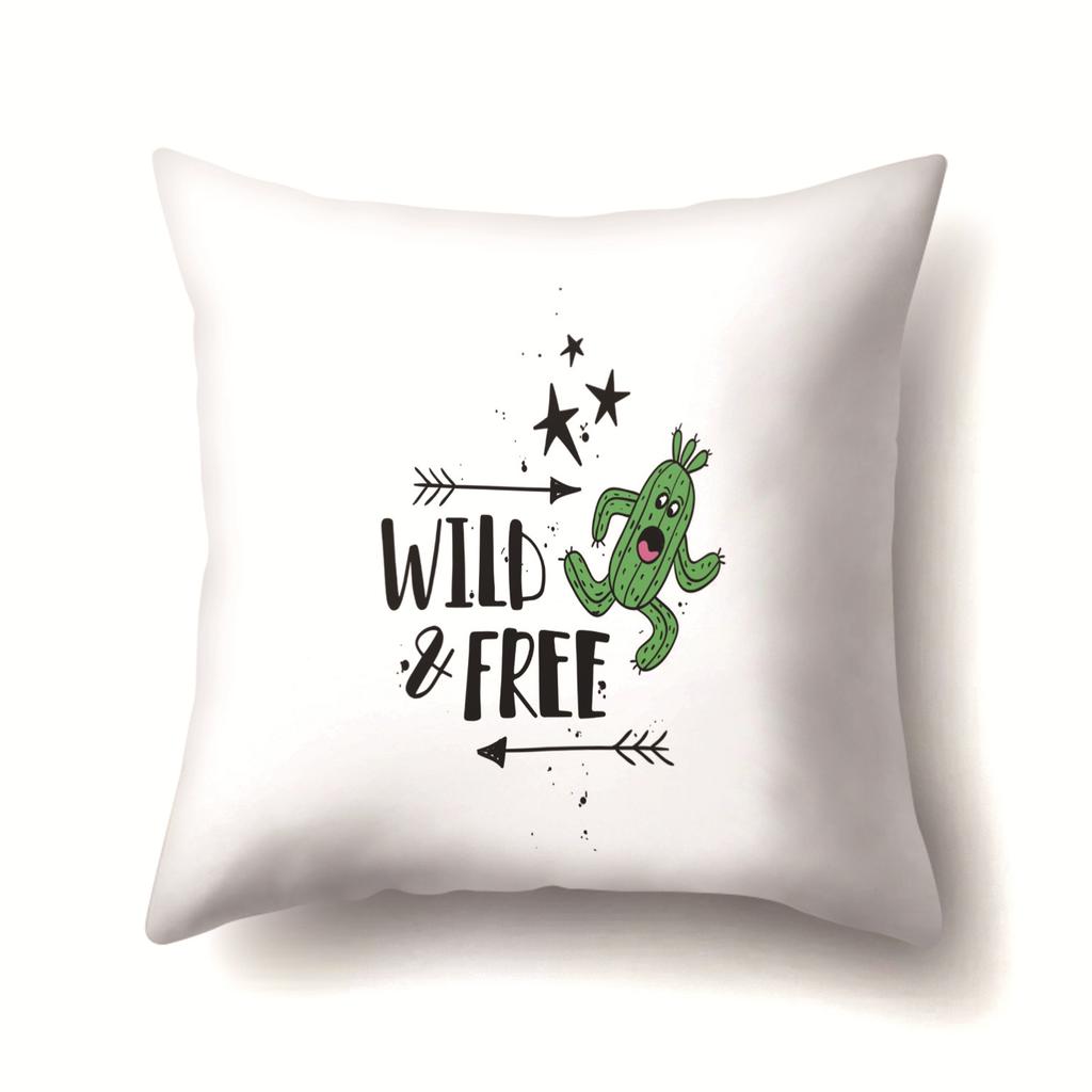 Unicorn Cute Cactus Polyester Pillow Cover Cushion