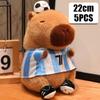 22cm Cartoon Capybara Football Soccer Basketball Dress Cloth Capibara Plush Toys Stuffed Ball Player Series Gift for Boy Fans