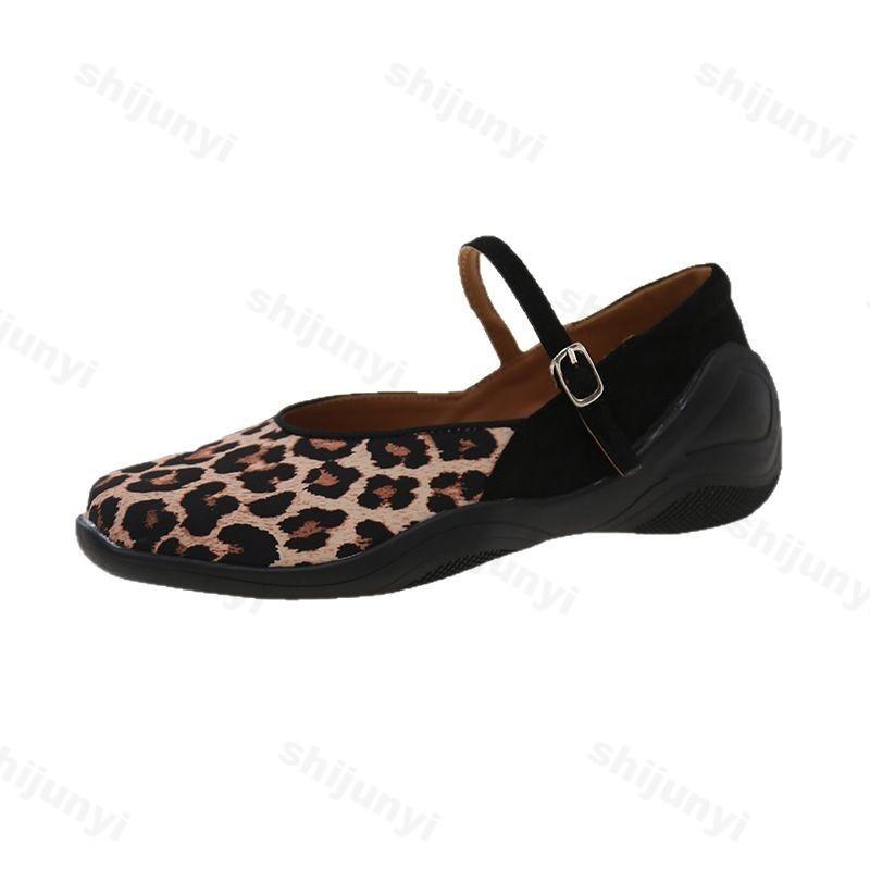 Fashion 2025 Autumn New Leopard Print Fashion Shallow Mouth Single Shoes for Women's Soft Soled Comfortable Versatile Casual Flat Pumps