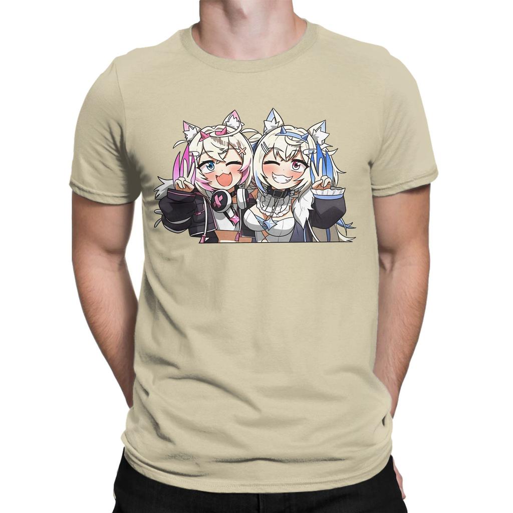 Men Women Graphic Fuwamoco bau Bau Hololive  Tee T Shirt Pure Cotton  T-shirts Clothes