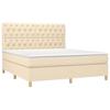 Maison Exclusive - Sommier à lattes de lit et matelas et LED Crème 160x200cm Tissu