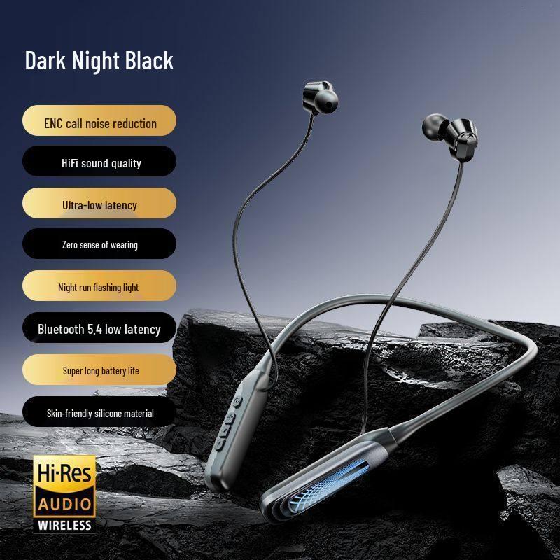 i58 Bluetooth Neckband Headphones: Wireless In-Ear with Large Battery Display, Ideal for Sports, Universal Compatibility with Smartphones