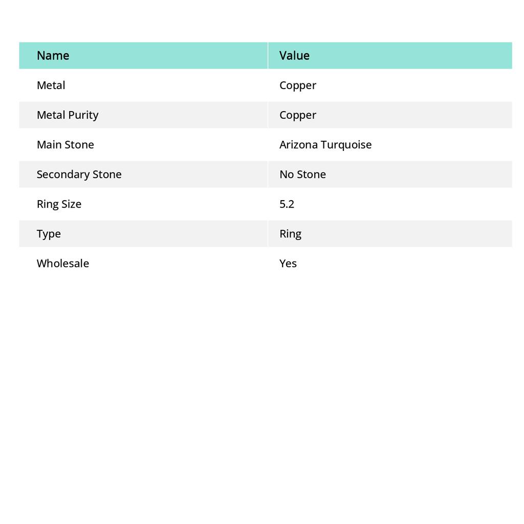 Natural Arizona Turquoise 925 Sterling Silver Jewelry Ring Size 5.2 j6t78