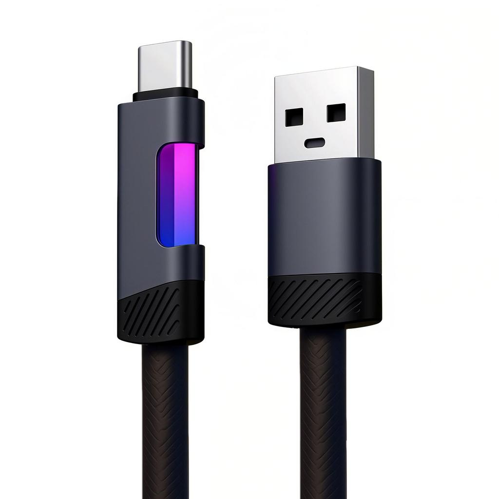 Seven-Color LED Data Cable - Fast PD Charging for Apple, Huawei, Samsung, Xiaomi