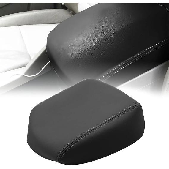 SecosAutoparts Center Console Lid Cover Replacement Leather Armrest Cover Gray Compatible with Honda Pilot 2009 2010 2011 2012 2013 2014 2015,