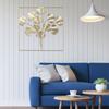 Metal Leaf Wall Art Decor Luxurious Metal Ginkgo Biloba Wall Hanging Decoration for Home Living Room Bedroom