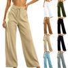 Women's High Waisted Wide Leg Pants with Pockets Casual Color Athletic Joggers