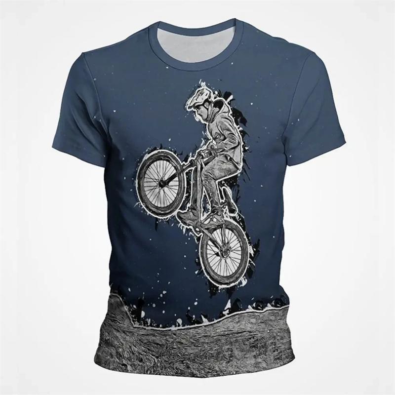 Vintage Outdoor Cycling Graphic T Shirts For Men 3D Printed Mens Bike T Shirt