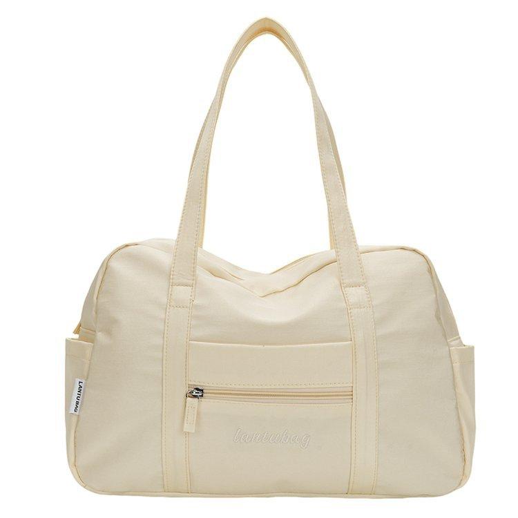 Chic Nylon Tote Bag for Women Lightweight, Large Capacity, Casual Korean-Style Fitness & Travel Shoulder Bag with Zipper