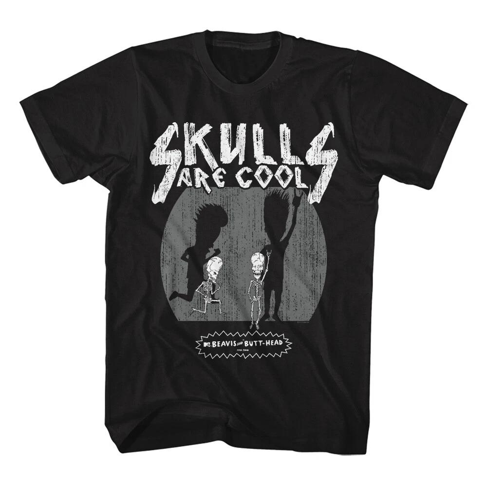MTV Classic Cartoon Beavis And Butthead Skulls Are Cool Men s T Shirt L