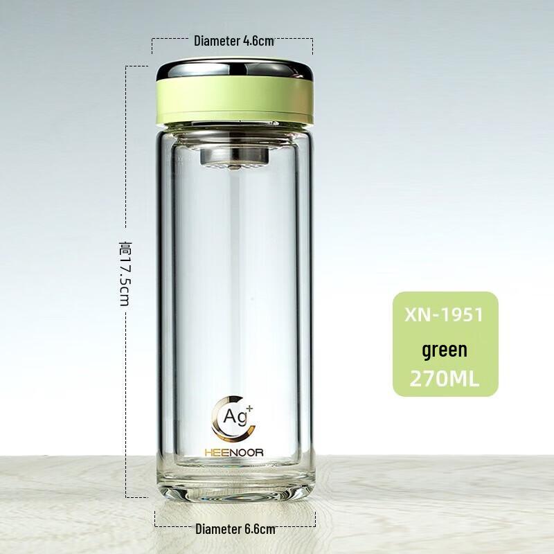 HEENOOR Double-Layer Insulated Glass Tea Cup