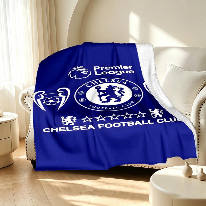 Football club.C Pattern Blanket for Home Decoration, Bed, Sofa, Car Travel, Camping, Suitable for All Seasons, Birthday Christmas Gift