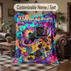 Pug Theme Throw Blanket Custom Name Text Personalized Blanket Soft Cozy Blanket for Home Sofa Bed