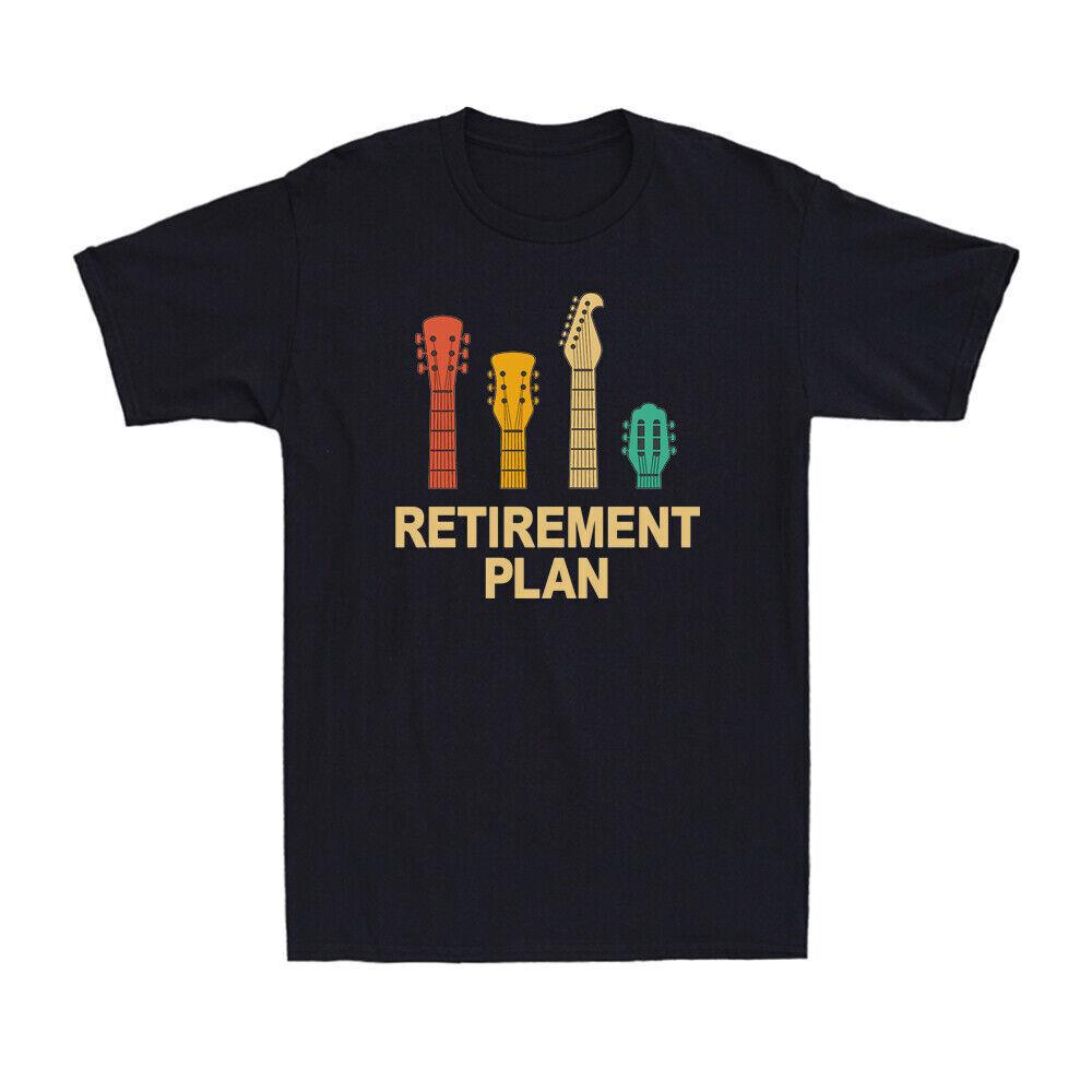 Guitar Player Retirement Plan Funny Guitarist Retirement Vintage Men s T-Shirt XXXL