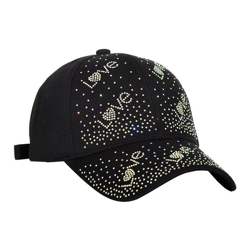 Fashion Hot Diamond Love Peaked Cap Trendy Face Small Baseball Cap Spring And Autumn Sunscreen Sun Hat Source