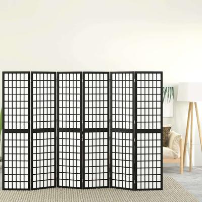 Vidaxl Składany Parawan 6-Panelowy, Styl Japoński, 240X170 Cm, Czarny
