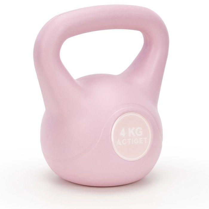 Springos Actiget Kettlebell Voor Oefening, 4 Kg Halter, Abs Trainingskettlebell, Roze Bal