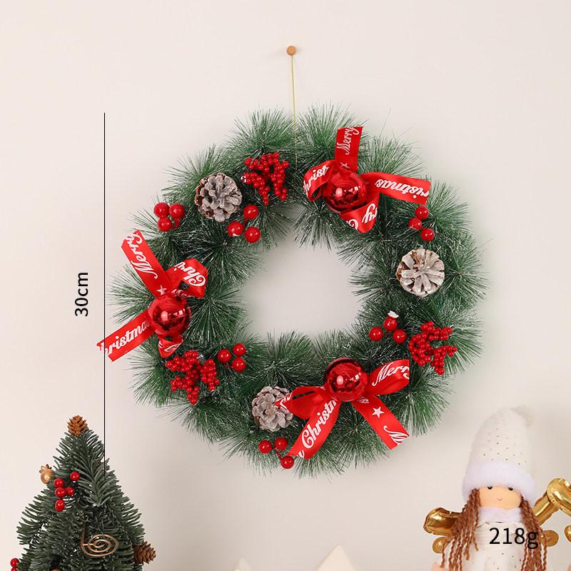 LED Christmas Wreath with PVC Pine Cones – Elegant Hanging Holiday Decoration for Windows
