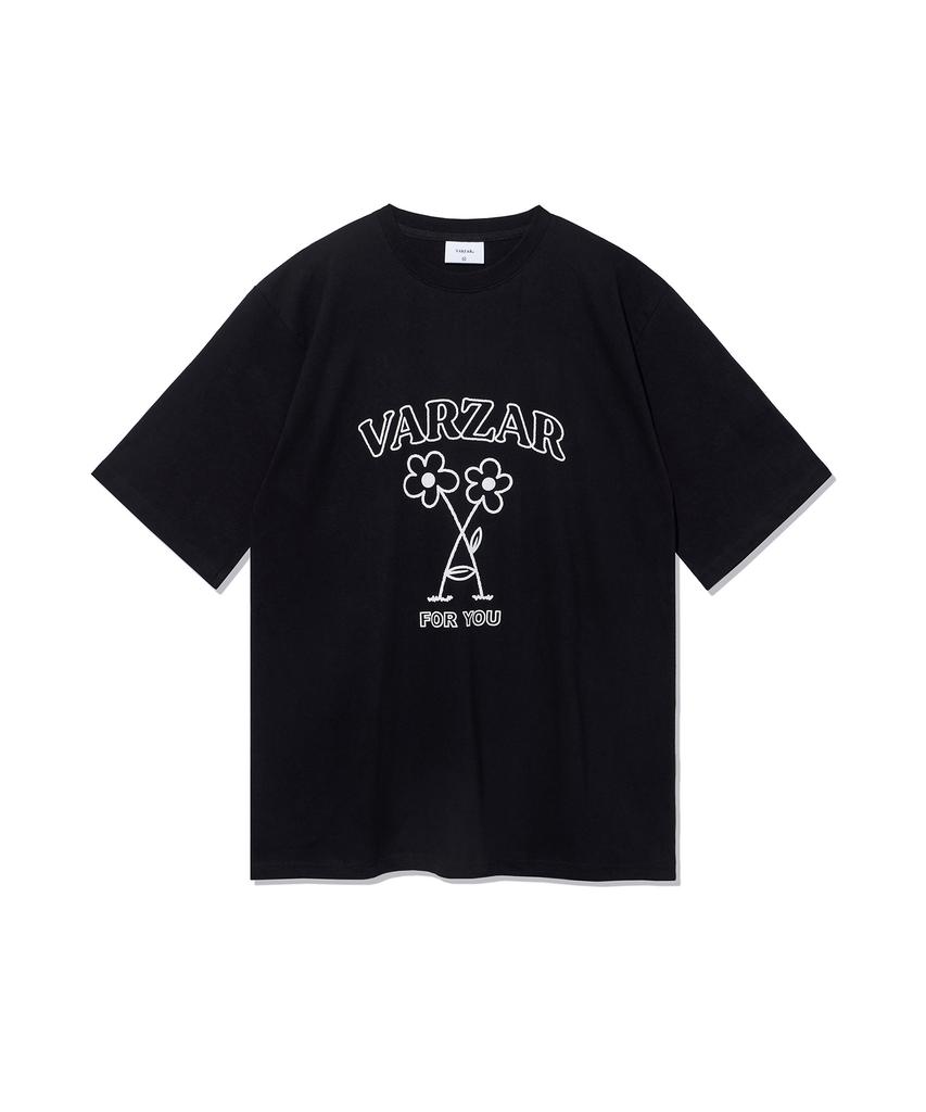Bajal Flower Short Sleeve T-Shirt Black