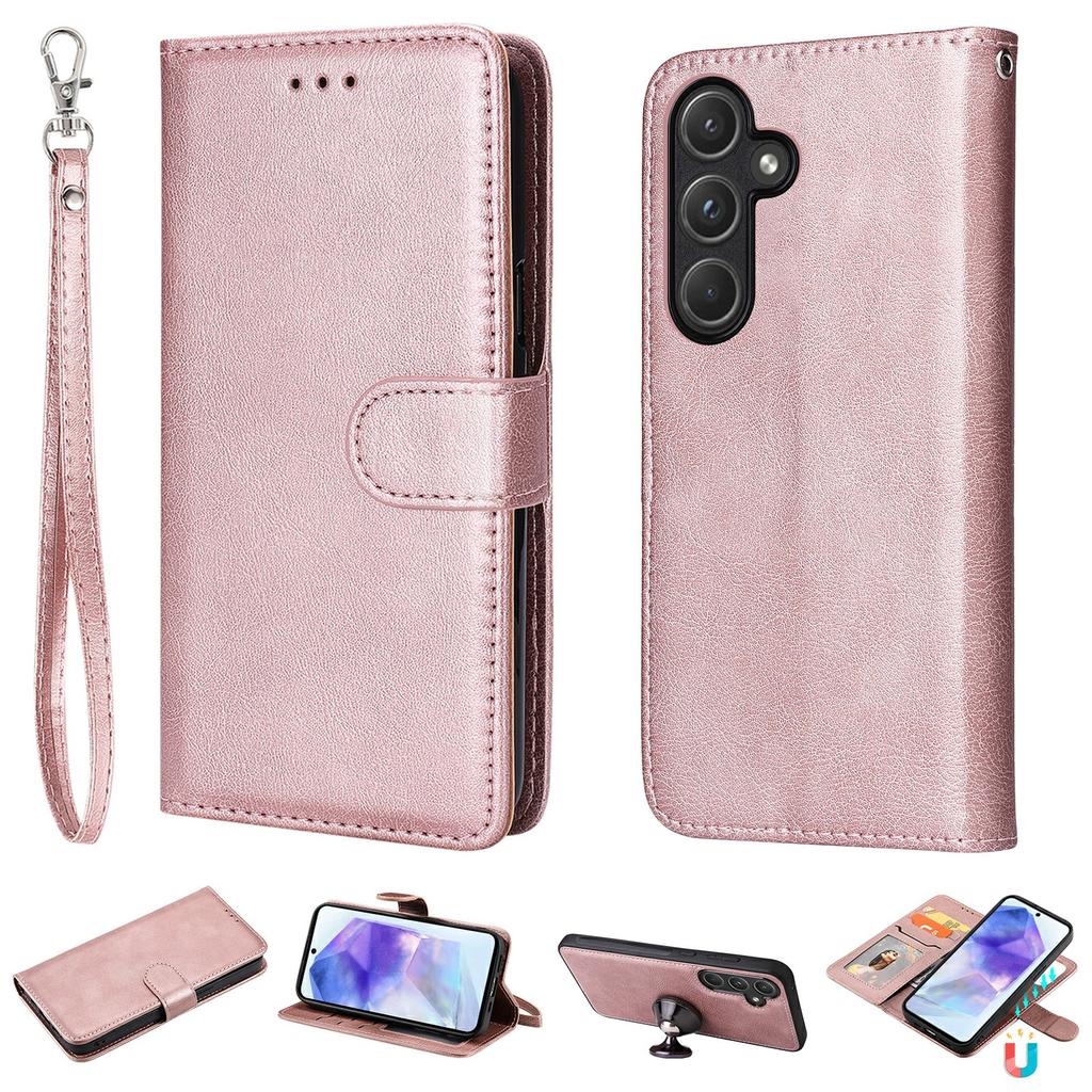 For Samsung Galaxy A55 5G Case 2 In 1 Detachable Magnetic Leather Wallet Mobile Cover with Strap