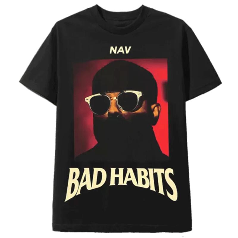 Noir Bad Habits T-Shirt 100% Cotton Graphic Tee Men Women Summer Streetwear Top S разноцветный