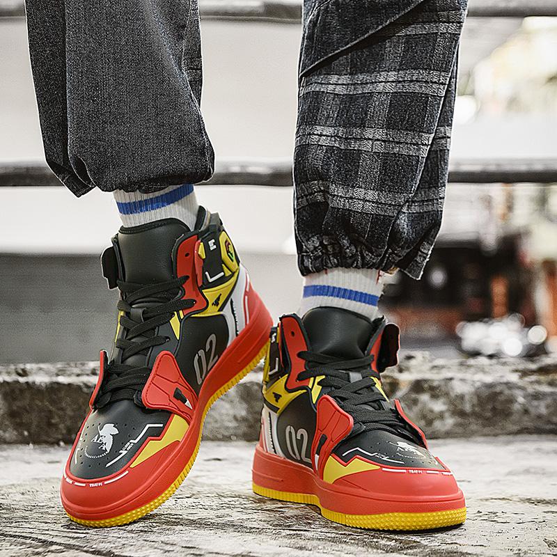 Men‘s Luxury Casual Basketball Shoes Mecha Warrior Cushion Fashion Breathable Non Slip Sports Sneakers for Youth Student Comfort