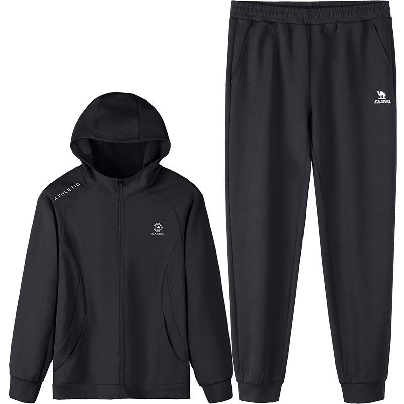 CAMEL Hooded Casual Sportswear Two-Piece Set M