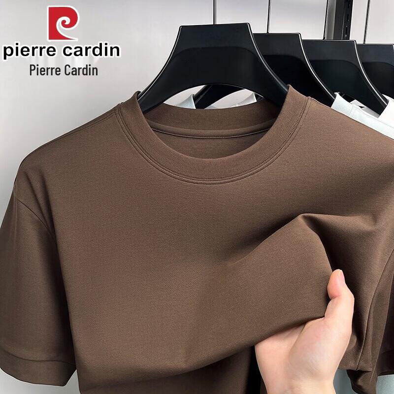 Pierre Cardin Men s Premium Casual Solid Short Sleeve T-Shirt XL темный кофе