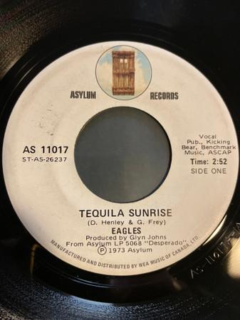 7inch Record EAGLES  Tequila Sunrise AS11017 Asylum Records 1973 Canada Rock Used