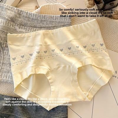 Großformatige Damen-Frühlings- und Herbst-Neuheit aus reiner Baumwolle 10A Antibakteriell Verlängerter Schritt Hohe Taille Dreieckiger Slip
