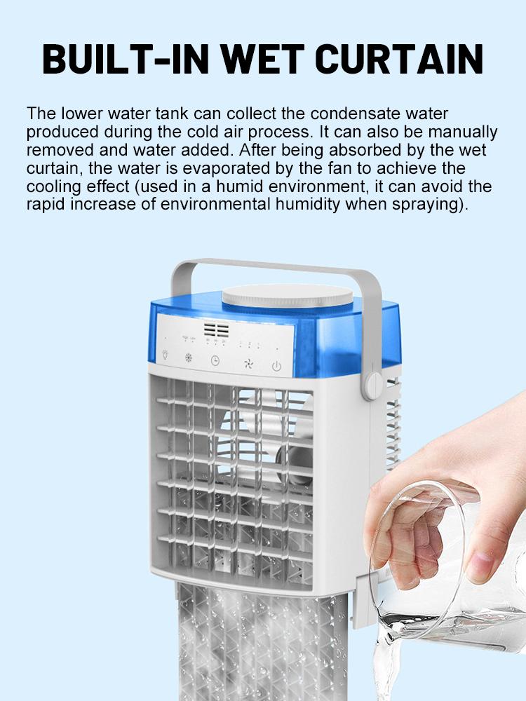 4 IN 1 Portable Air Conditioners Cooling Fan With 1000ml Water Tank USB Remote Control Desktop Fan Portable Personal Humidifier