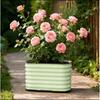 45cm Wide Movable Metal Planter Box Outdoor Balcony Garden Vegetables Flowers With Wheels Drainage