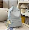 Schoolbag Korean ins new high-value college style solid color alphabet backpack women's lightweight versatile large-capacity backpack
