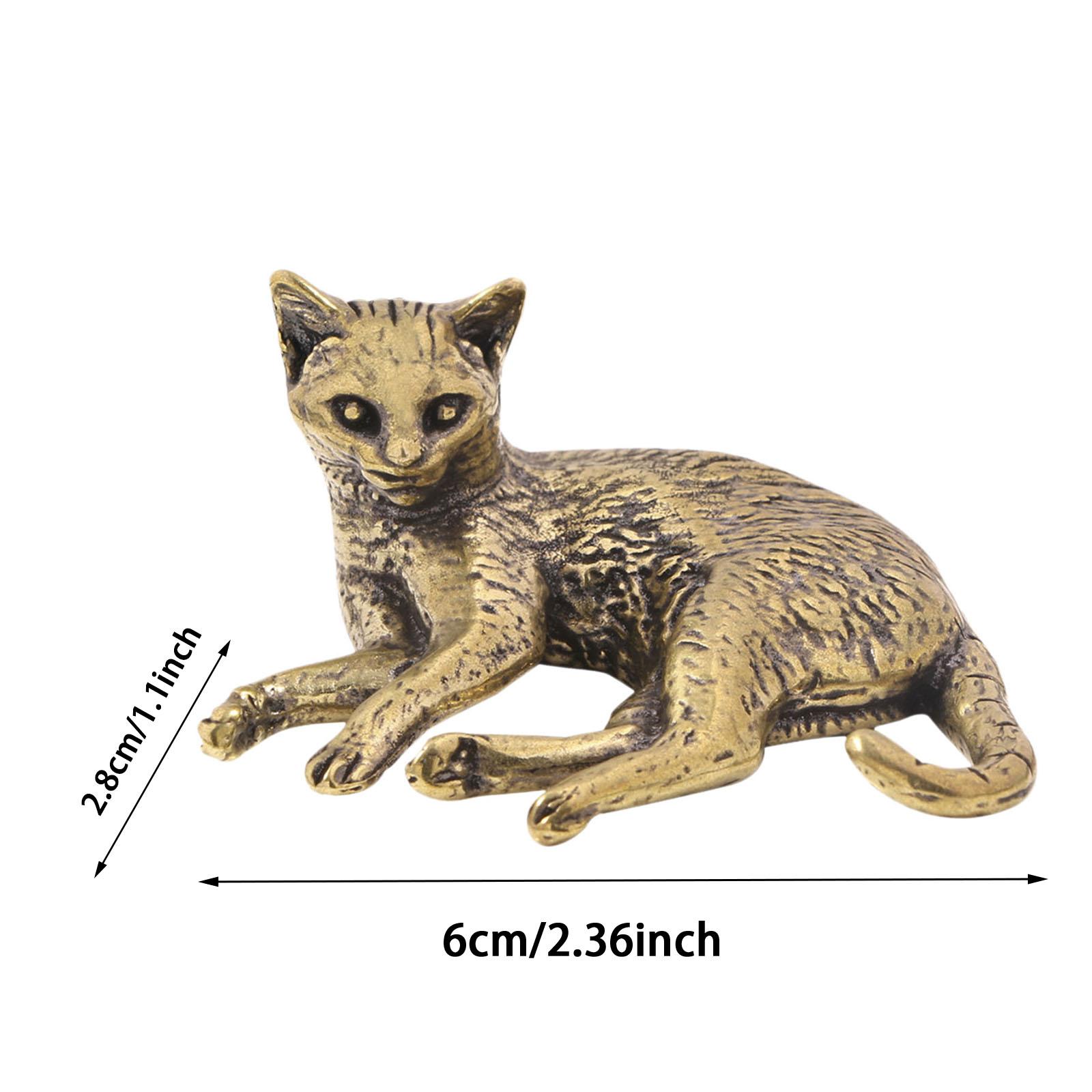 

Miniature Cat Figurine Artwork Anniversary Table Centerpiece for Dining Room Decorative Collectible Cat Sculpture золотий