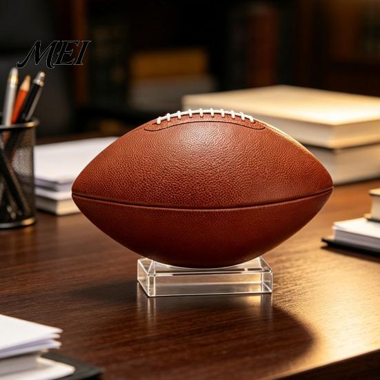 Sports Memorabilia Showcase Rack 2/4Pcs Acrylic Football Display Stand, Clear Signed Rugby Ball Holder, Stand for Fan Room Decoration Desktop
